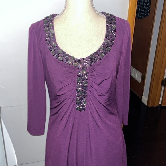 Alex Evenings size 10 burgundy knee length evening dress.  Excellent Condition - Picture 1 of 9